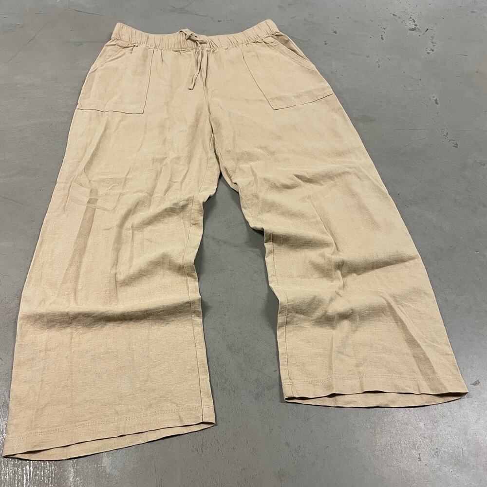 baggy Y2K tan gap linen pants 34x30